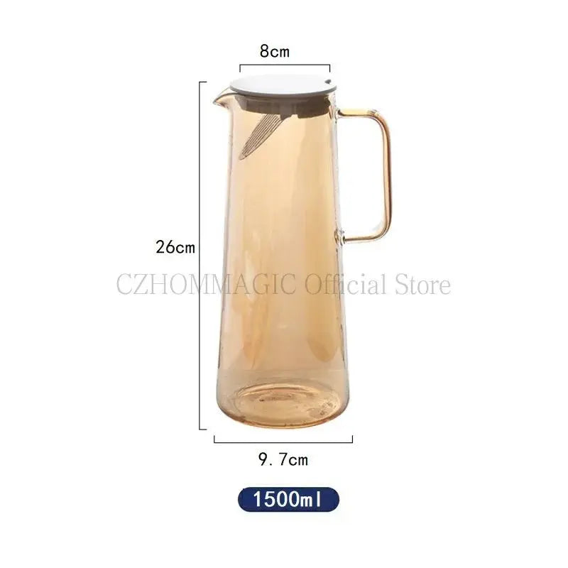 1.7L Glass Water Pitcher with Handle - The Luxe Loft