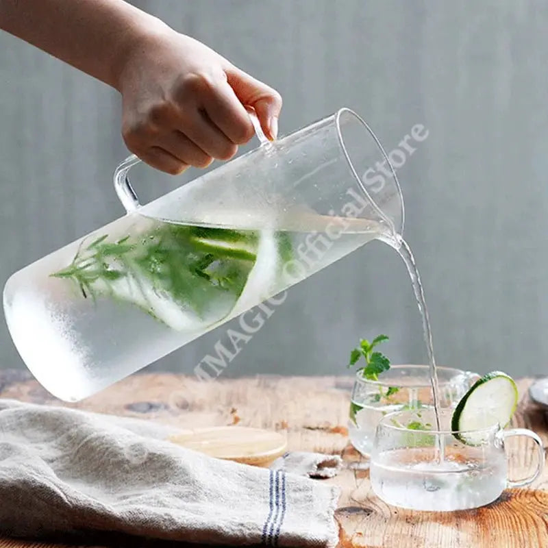 1.7L Glass Water Pitcher with Handle - The Luxe Loft