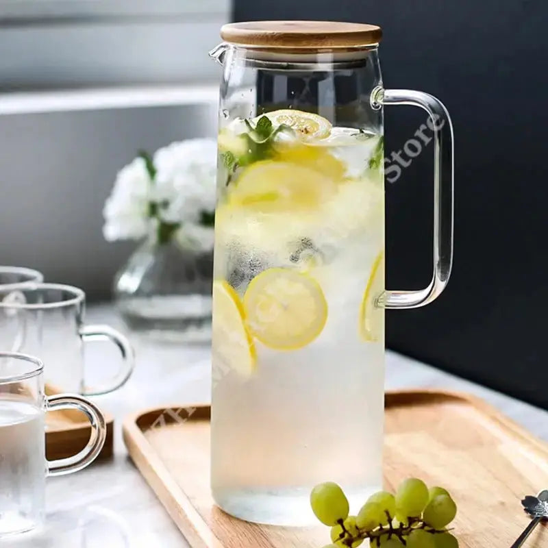 1.7L Glass Water Pitcher with Handle - The Luxe Loft