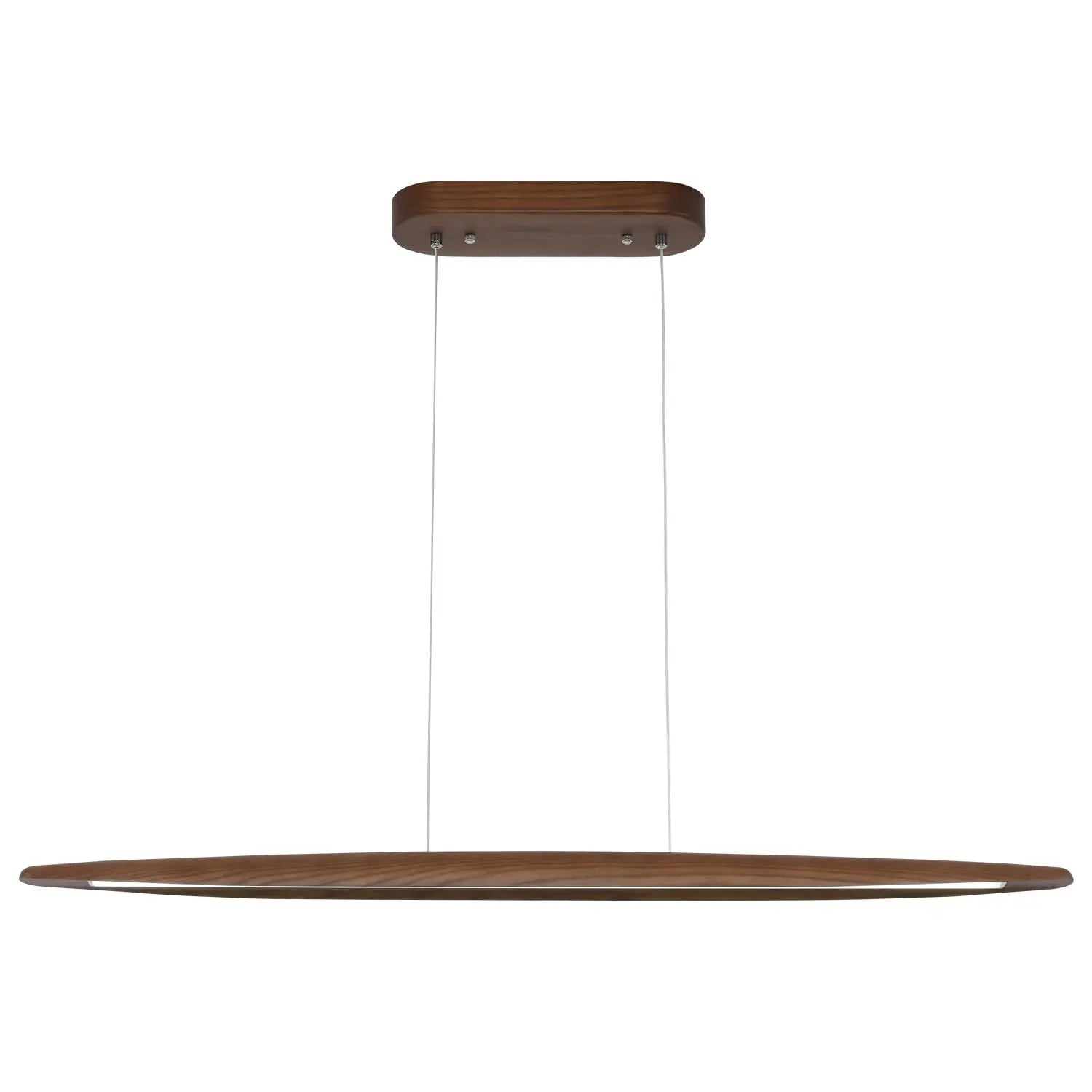 39" Wood Linear Pendant Light LED Dimmable Hanging Light Fixture Dinning Room Light Island Lights 24w for Dining Room Kitchen Island Bar Walnut Color The Luxe Loft