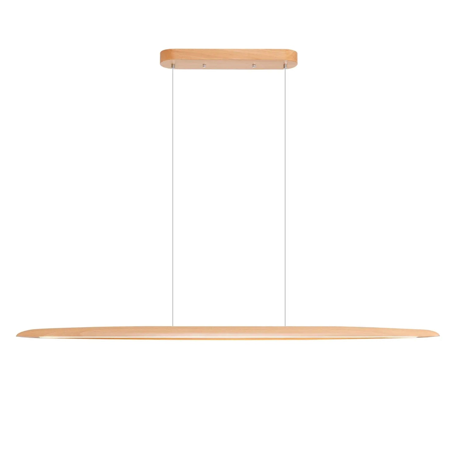 39" Wood Linear Pendant Light LED Dimmable Hanging Light Fixture Dinning Room Light Island Lights 24w for Dining Room Kitchen Island Bar Walnut Color The Luxe Loft