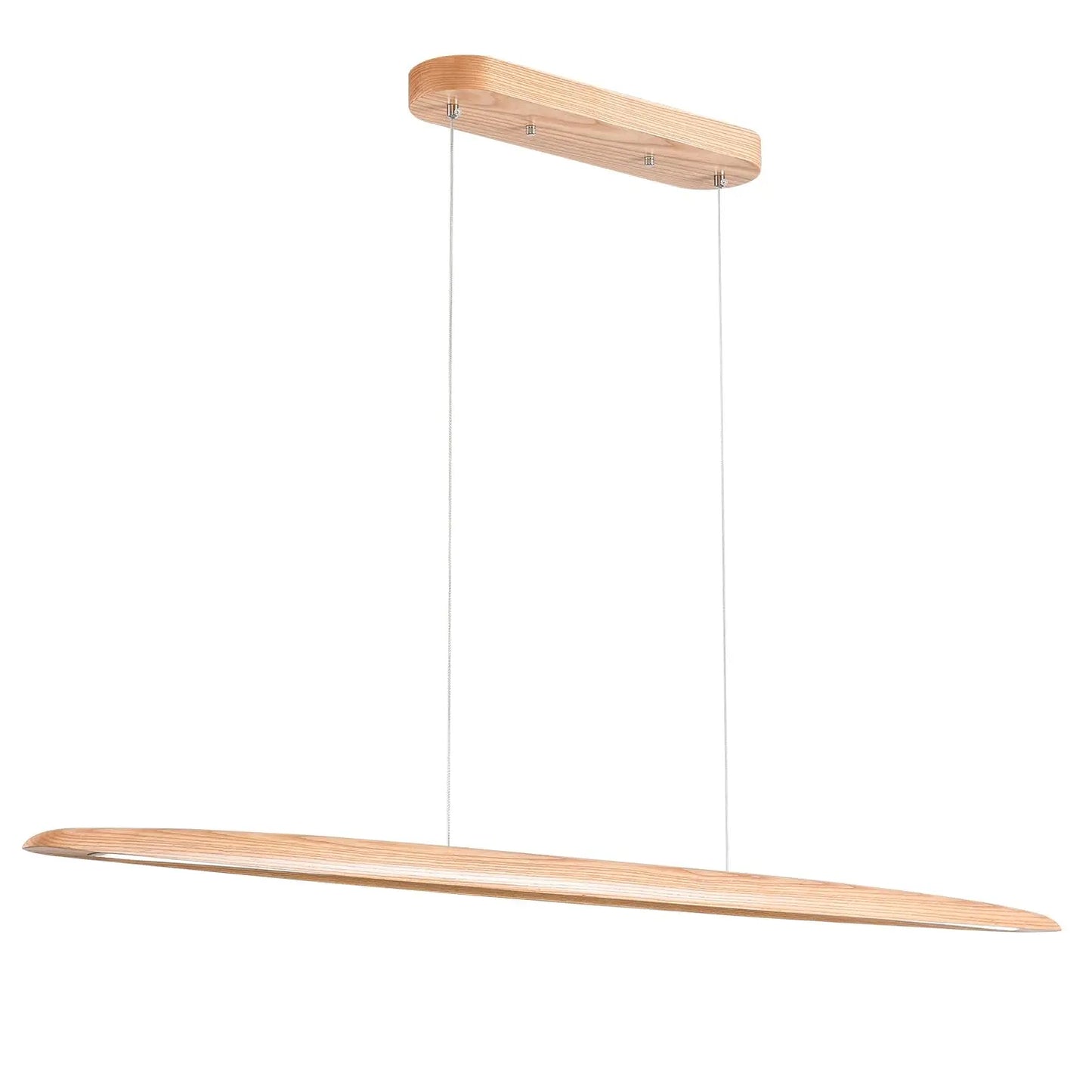 39" Wood Linear Pendant Light LED Dimmable Hanging Light Fixture Dinning Room Light Island Lights 24w for Dining Room Kitchen Island Bar Walnut Color The Luxe Loft