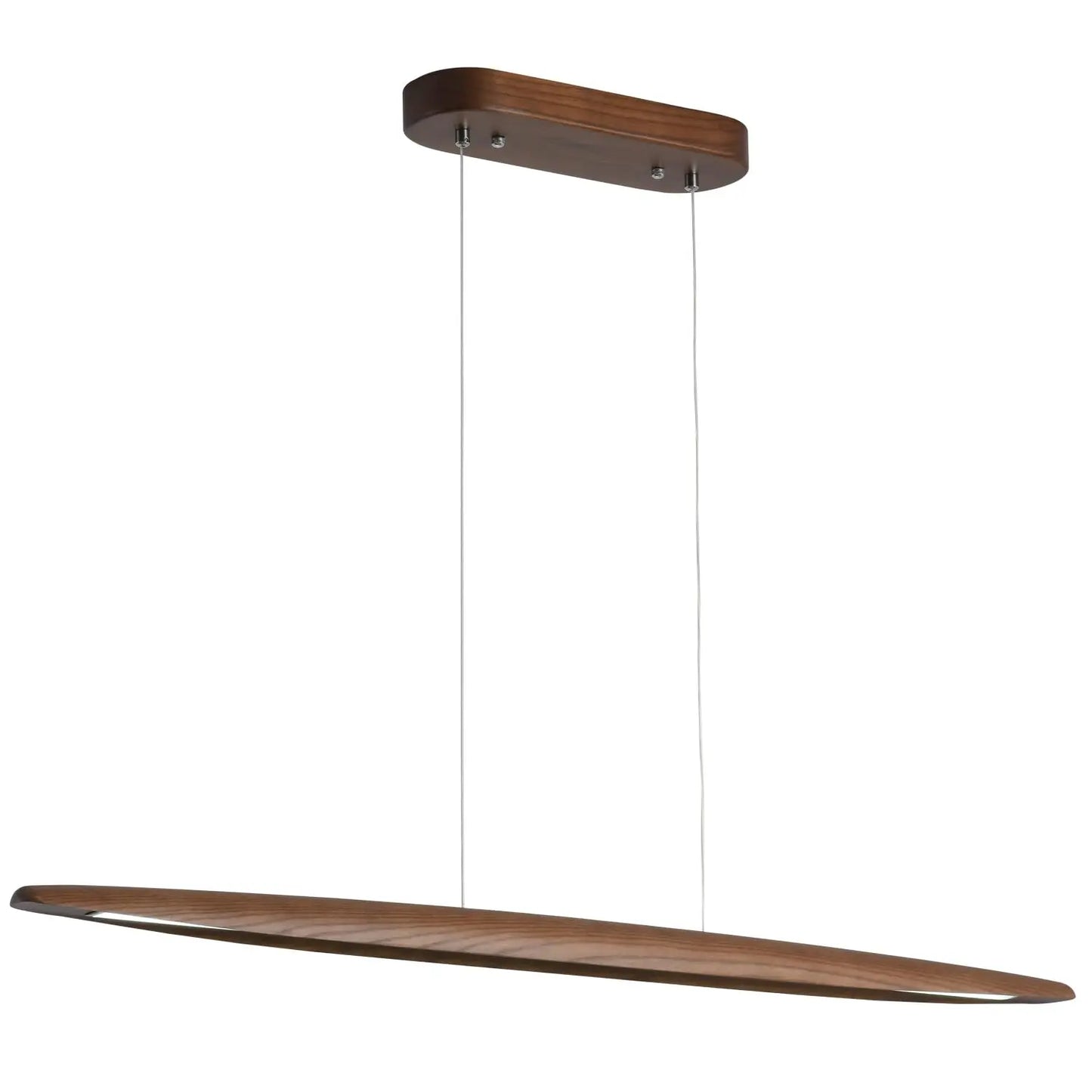 39" Wood Linear Pendant Light LED Dimmable Hanging Light Fixture Dinning Room Light Island Lights 24w for Dining Room Kitchen Island Bar Walnut Color The Luxe Loft