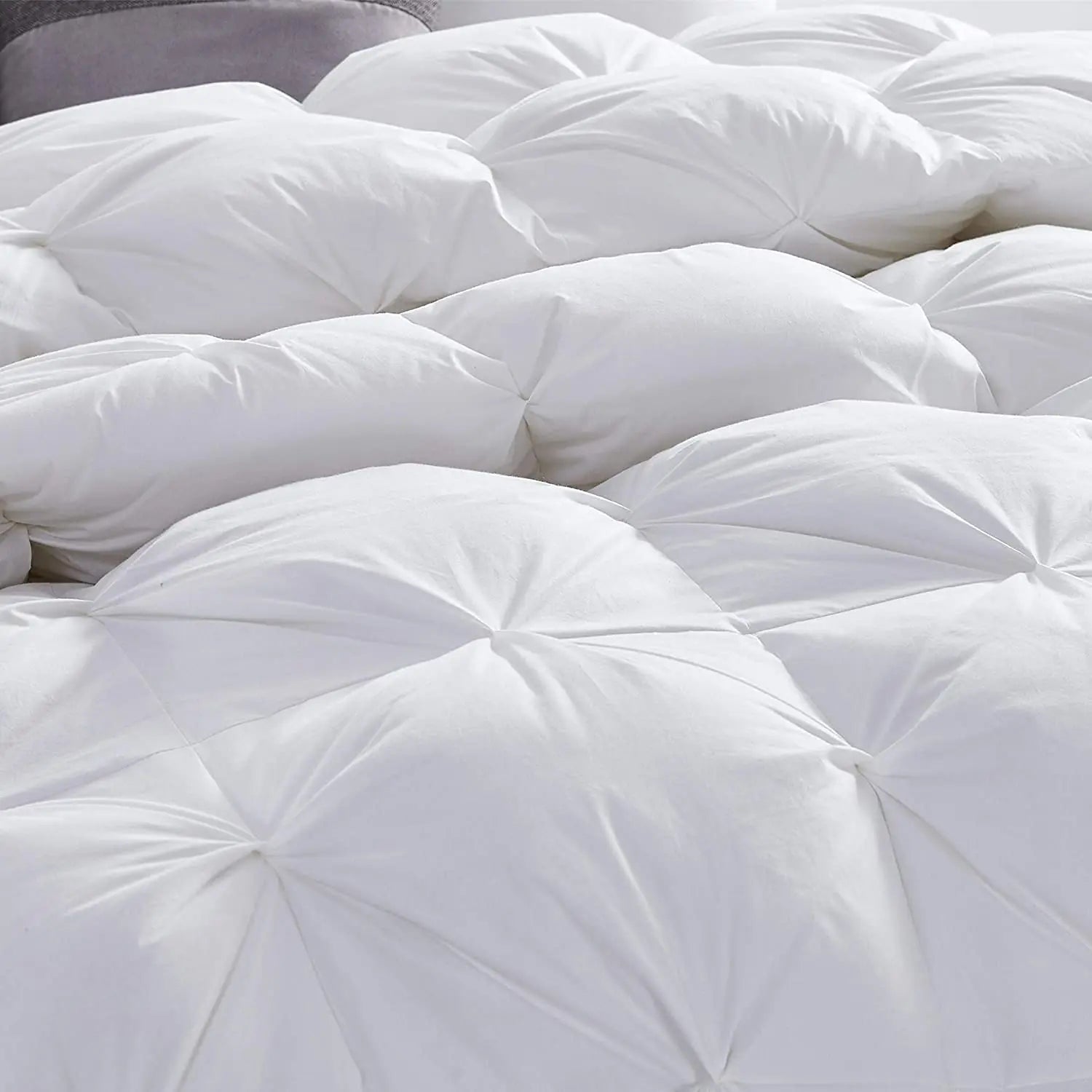 Luxurious White Solid Heavy Weight  Goose Feathers Down Comforter The Luxe Loft