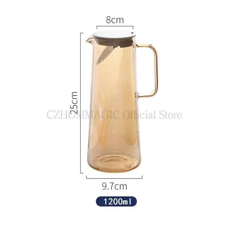 1.7L Glass Water Pitcher with Handle - The Luxe Loft