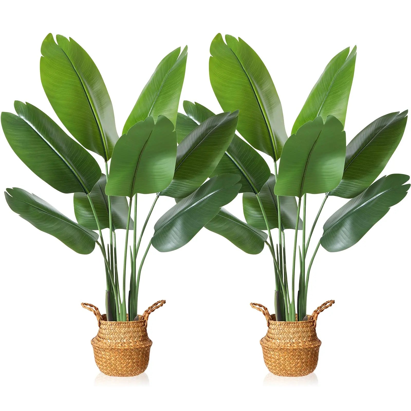 4FT Artificial Bird of Paradise Plant,  Realistic Faux Tree 2Pack The Luxe Loft