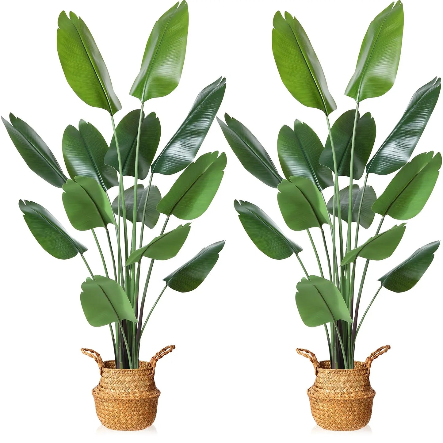 4FT Artificial Bird of Paradise Plant,  Realistic Faux Tree 2Pack The Luxe Loft