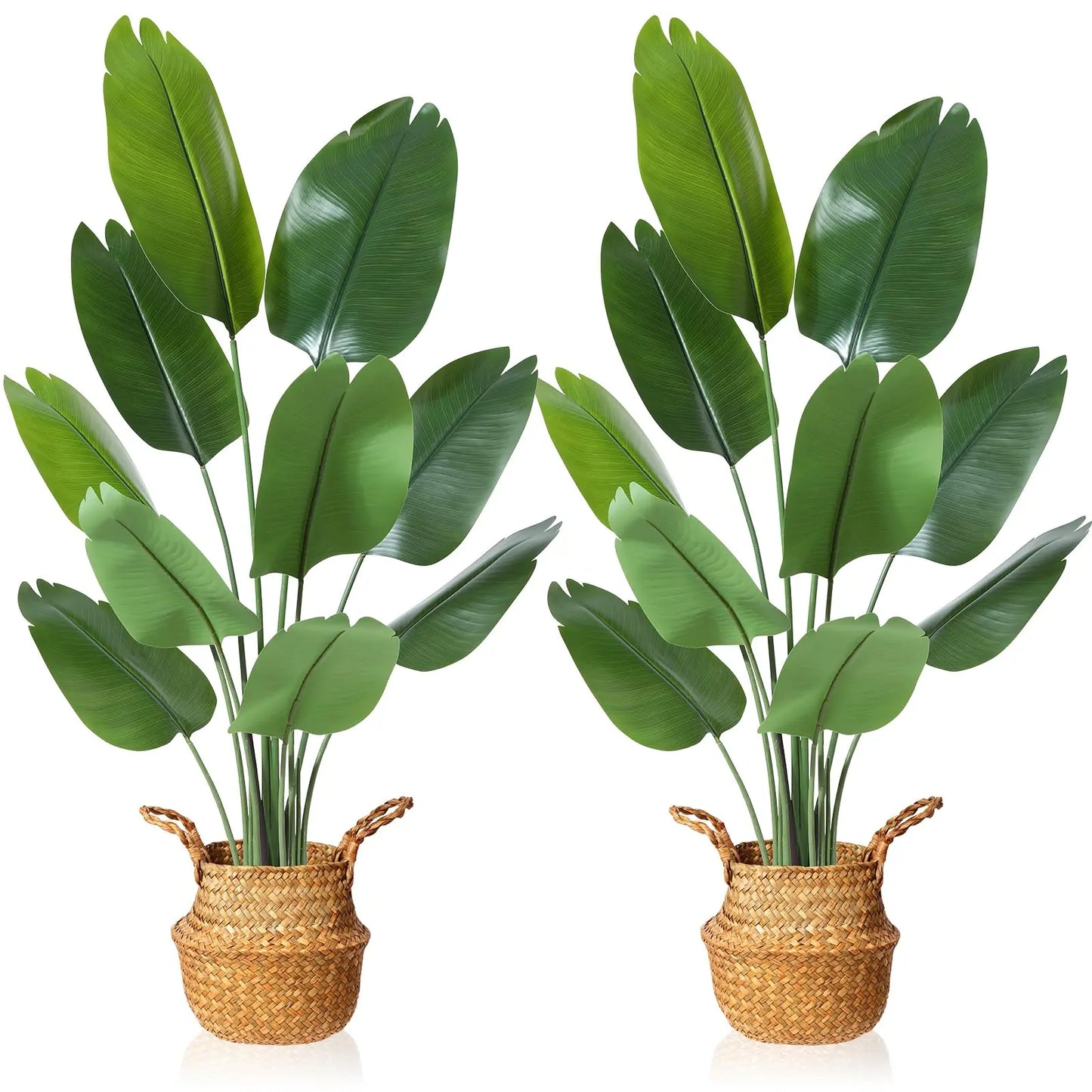 4FT Artificial Bird of Paradise Plant,  Realistic Faux Tree 2Pack The Luxe Loft