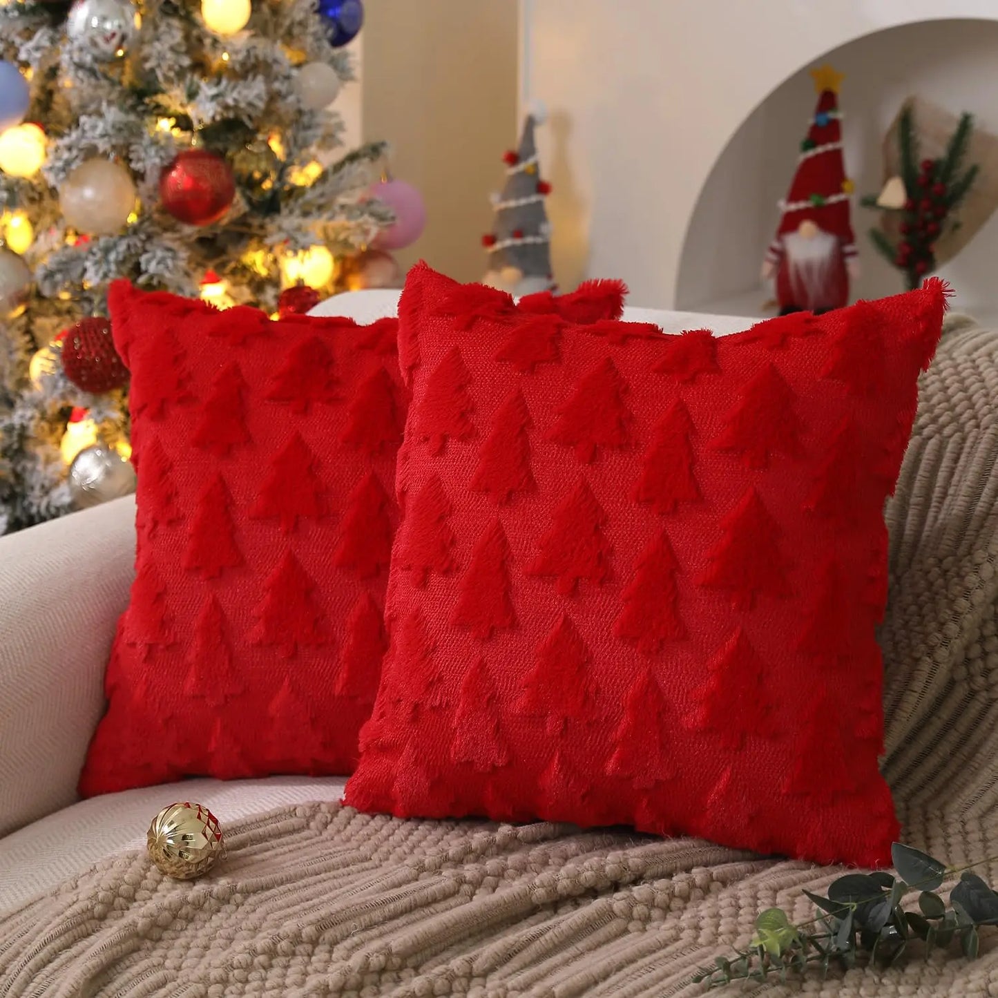 Christmas Tree Pillow Covers 18x18 inch Set of 2 The Luxe Loft