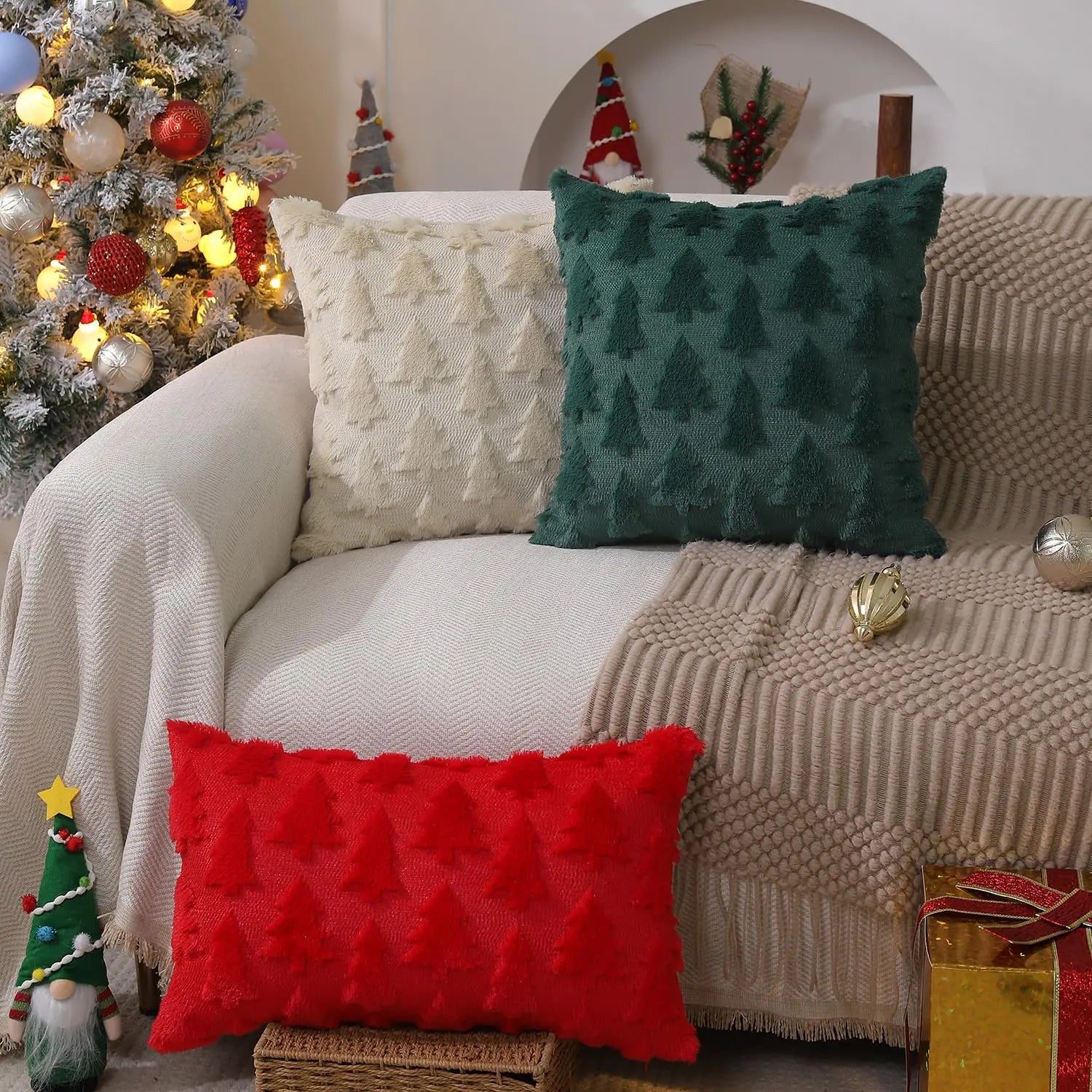 Christmas Tree Pillow Covers 18x18 inch Set of 2 The Luxe Loft