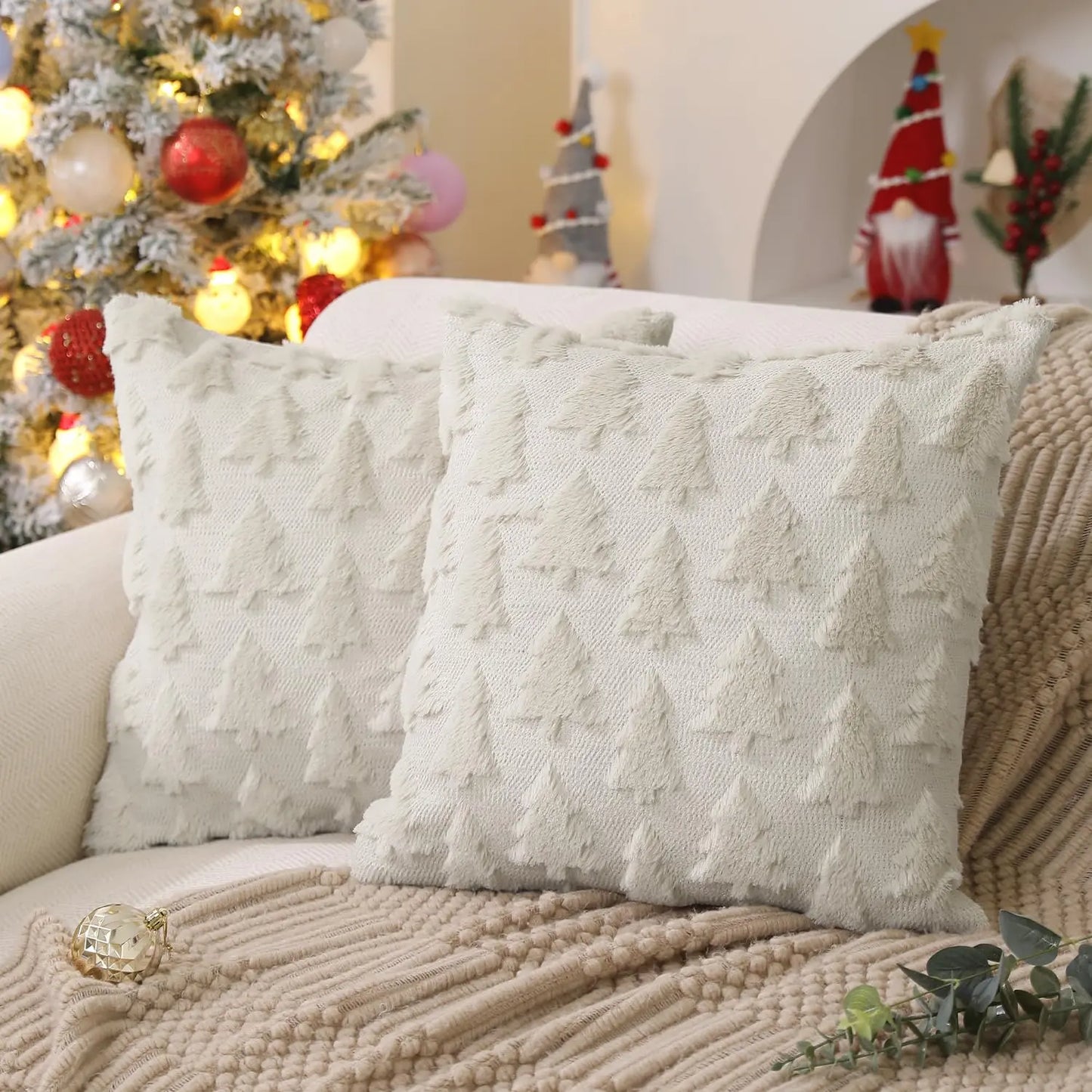 Christmas Tree Pillow Covers 18x18 inch Set of 2 The Luxe Loft