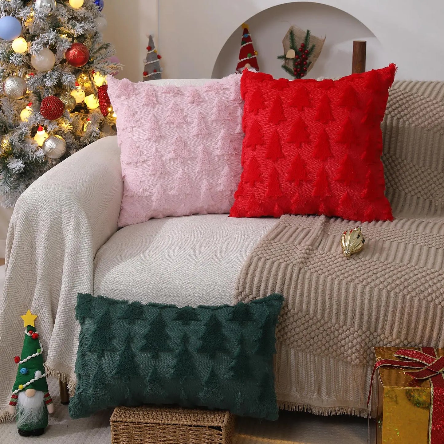 Christmas Tree Pillow Covers 18x18 inch Set of 2 The Luxe Loft