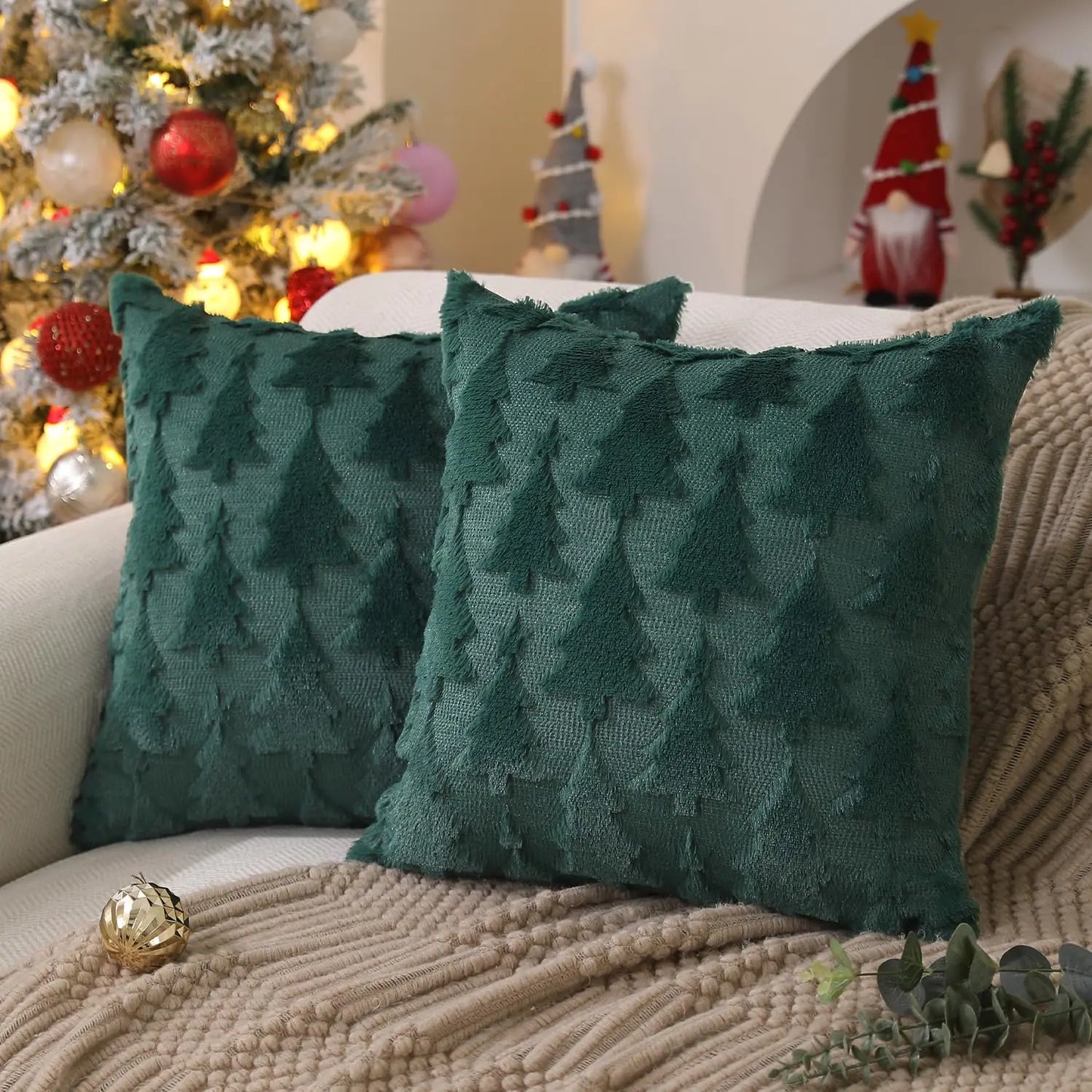 Christmas Tree Pillow Covers 18x18 inch Set of 2 The Luxe Loft