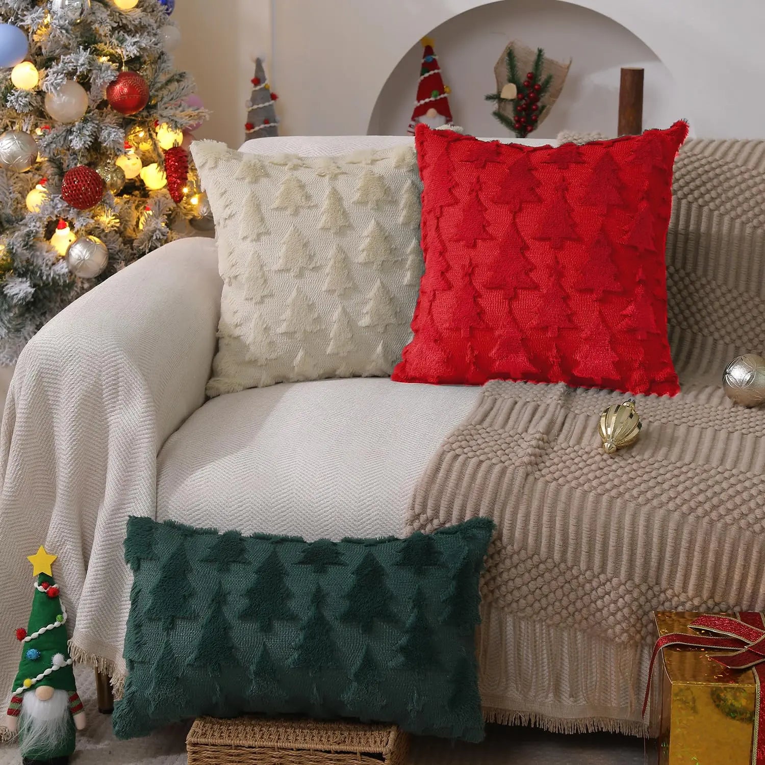 Christmas Tree Pillow Covers 18x18 inch Set of 2 The Luxe Loft