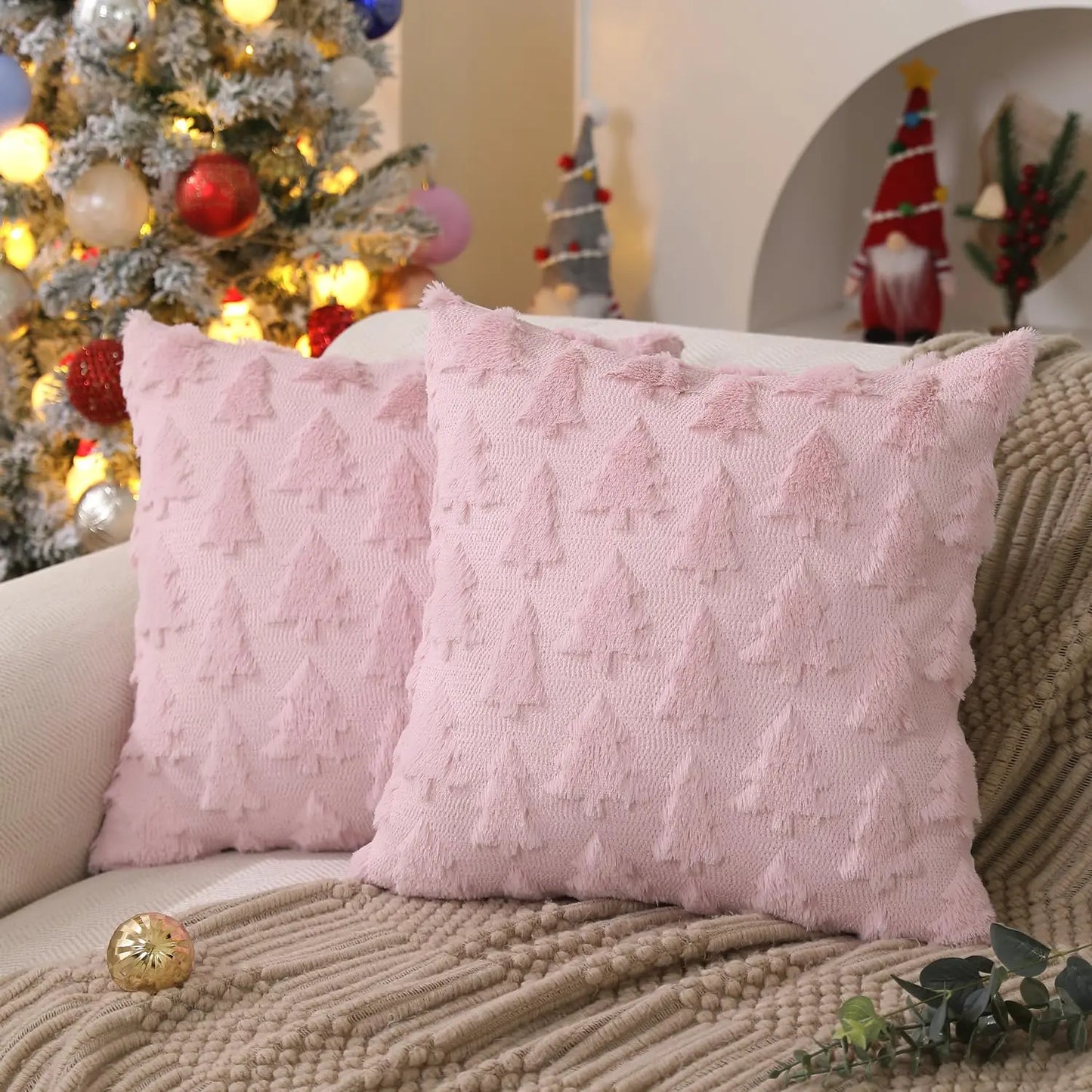 Christmas Tree Pillow Covers 18x18 inch Set of 2 The Luxe Loft