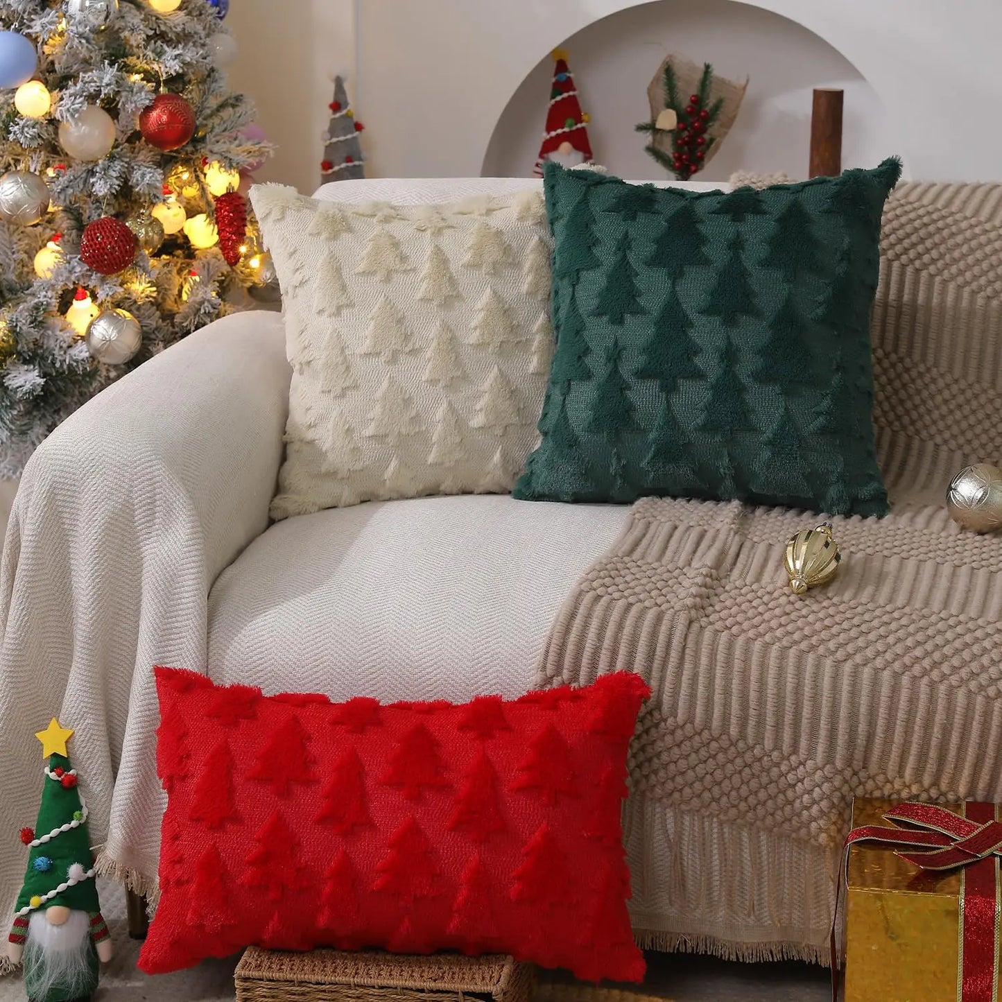 Christmas Tree Pillow Covers 18x18 inch Set of 2 The Luxe Loft