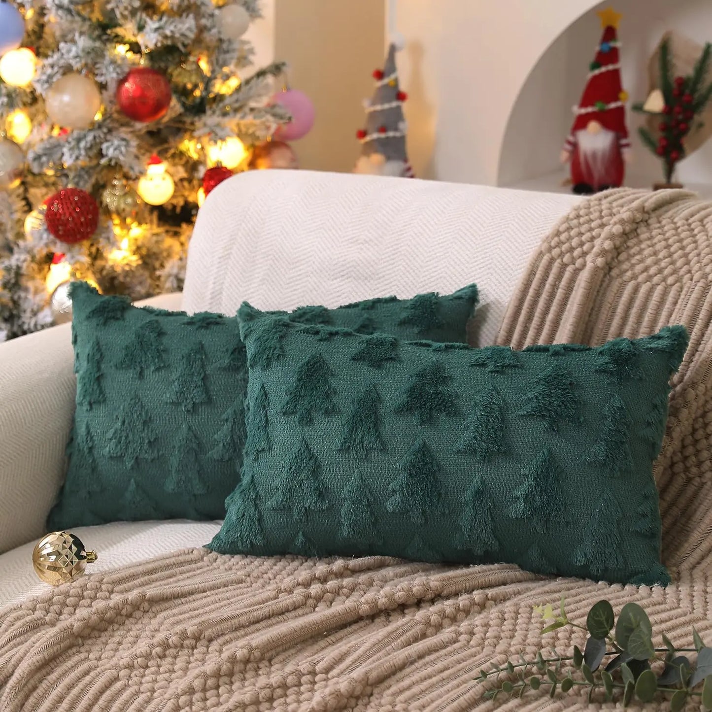 Christmas Tree Pillow Covers 18x18 inch Set of 2 The Luxe Loft