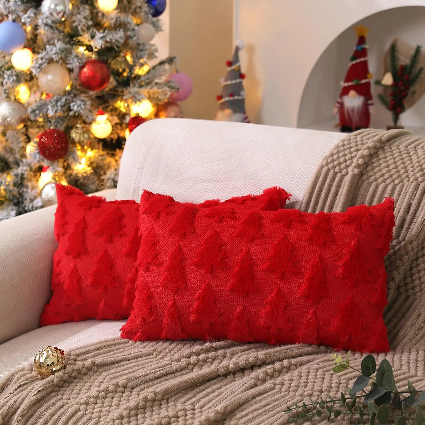 Christmas Tree Pillow Covers 18x18 inch Set of 2 The Luxe Loft