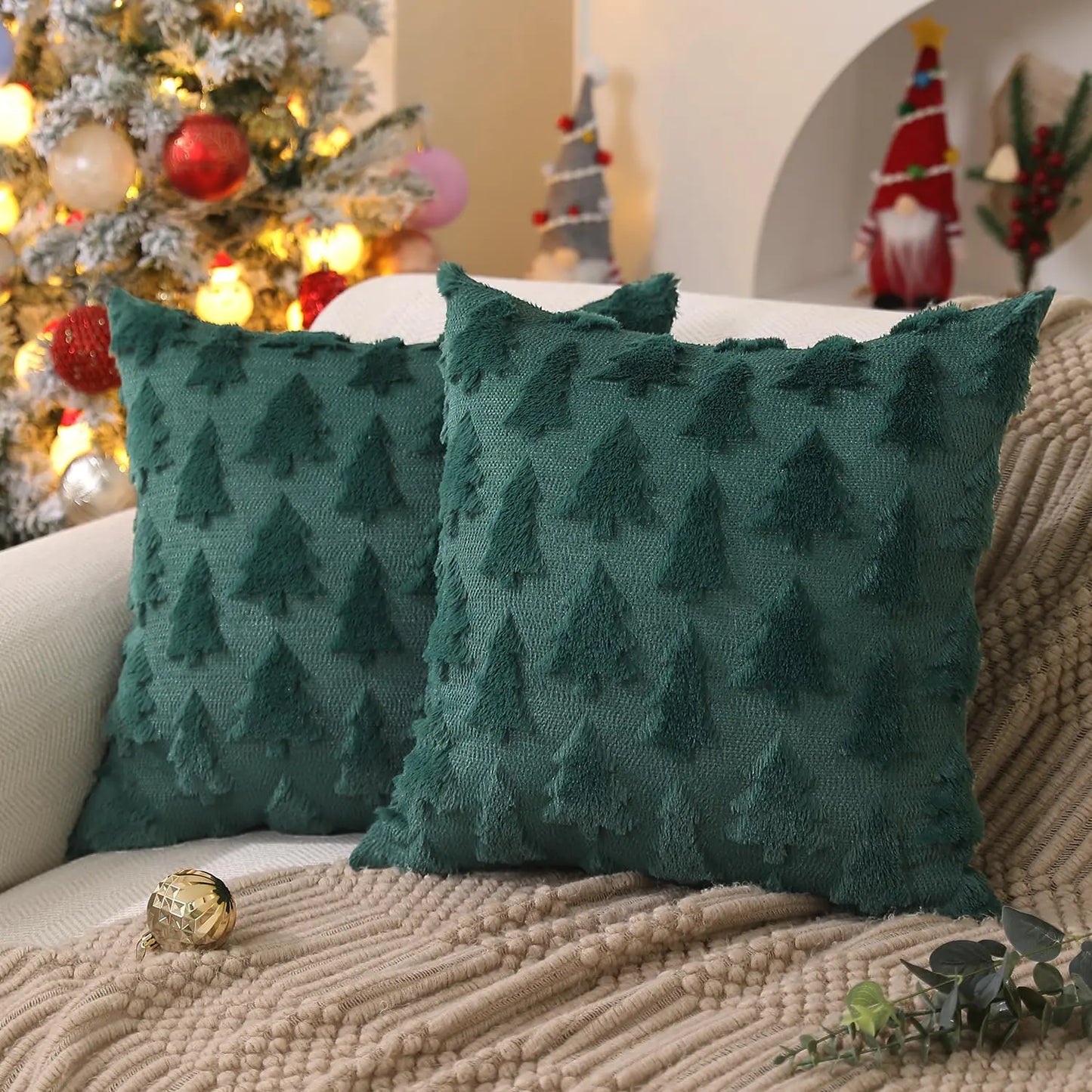 Christmas Tree Pillow Covers 18x18 inch Set of 2 The Luxe Loft