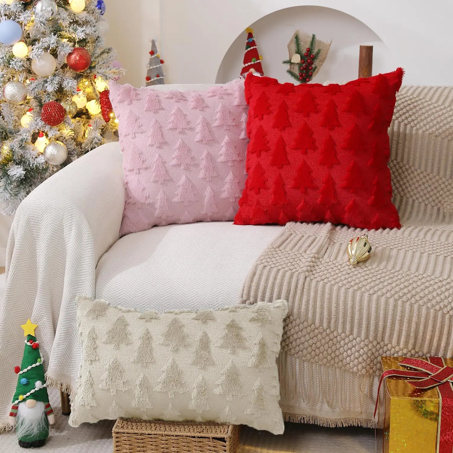 Christmas Tree Pillow Covers 18x18 inch Set of 2 The Luxe Loft