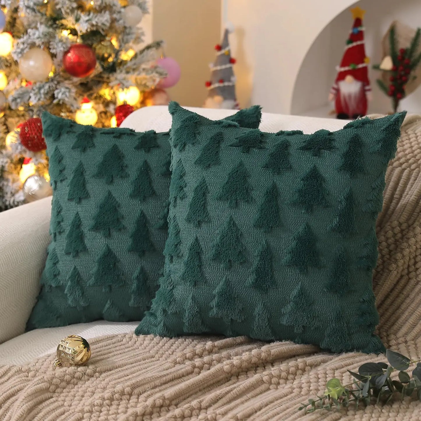 Christmas Tree Pillow Covers 18x18 inch Set of 2 The Luxe Loft