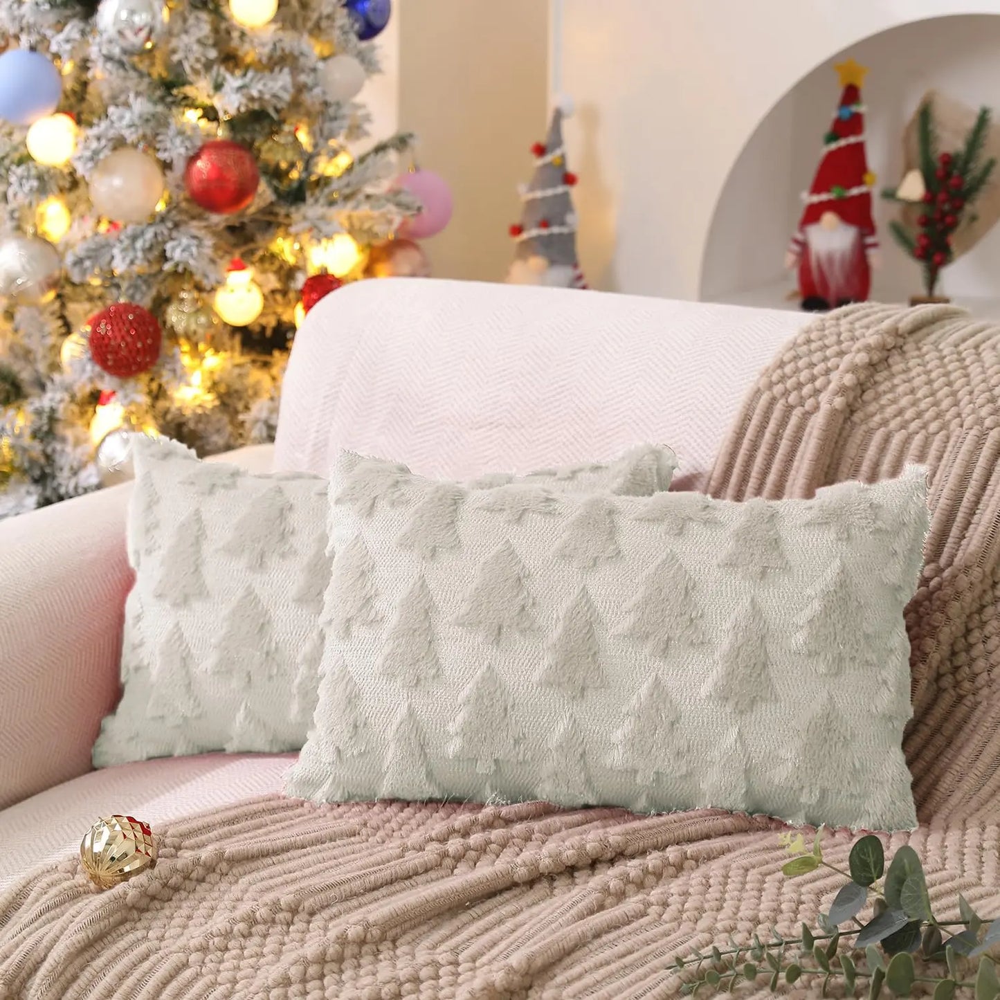 Christmas Tree Pillow Covers 18x18 inch Set of 2 The Luxe Loft