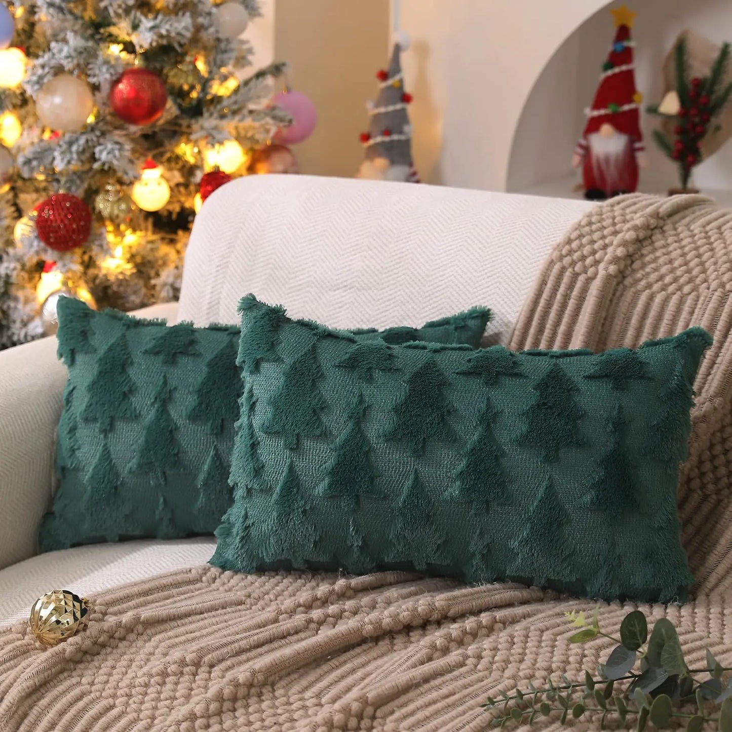 Christmas Tree Pillow Covers 18x18 inch Set of 2 The Luxe Loft