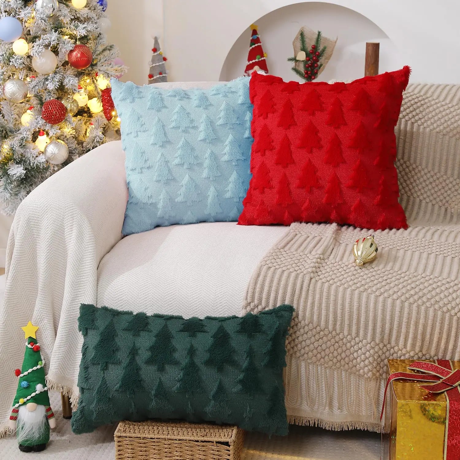 Christmas Tree Pillow Covers 18x18 inch Set of 2 The Luxe Loft