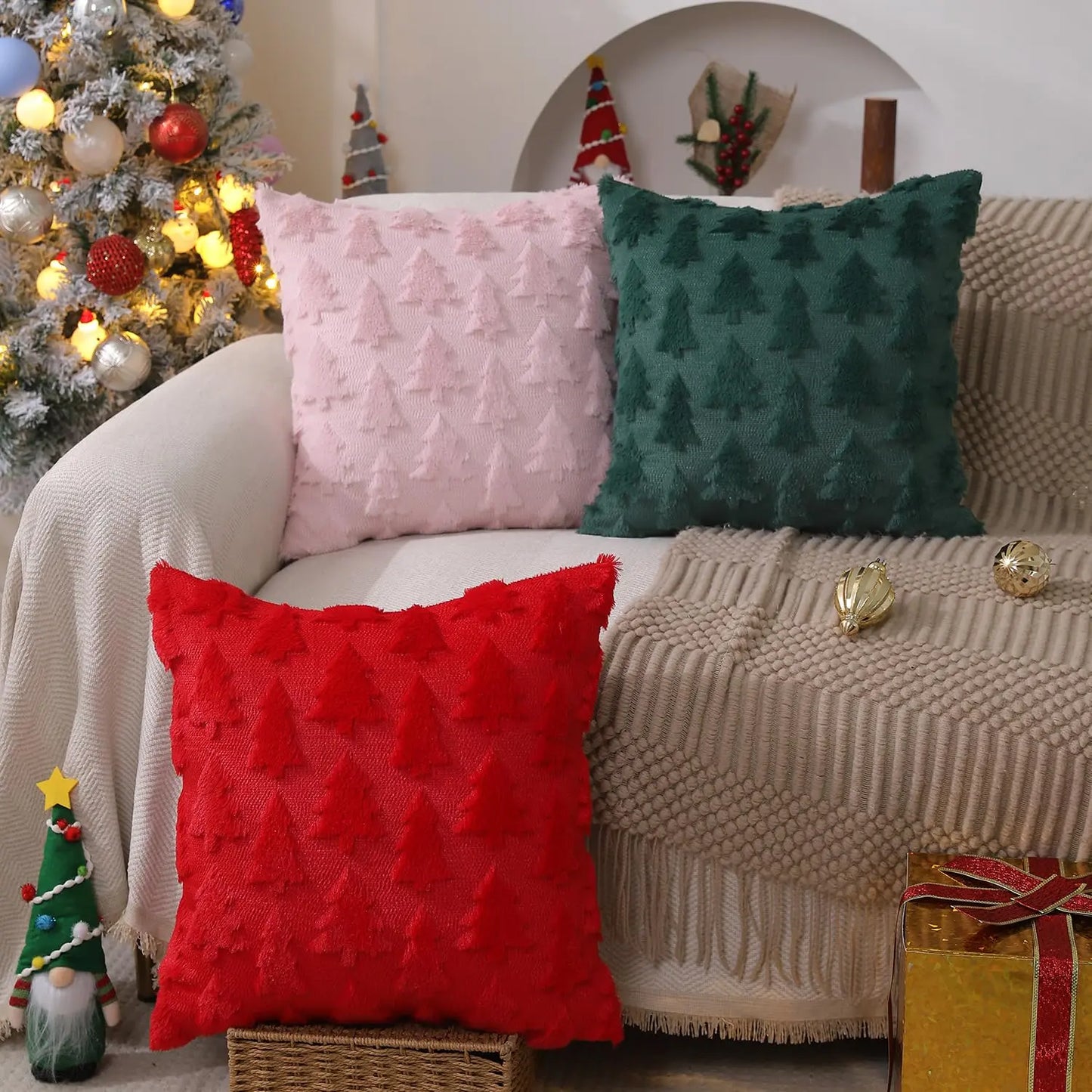 Christmas Tree Pillow Covers 18x18 inch Set of 2 The Luxe Loft