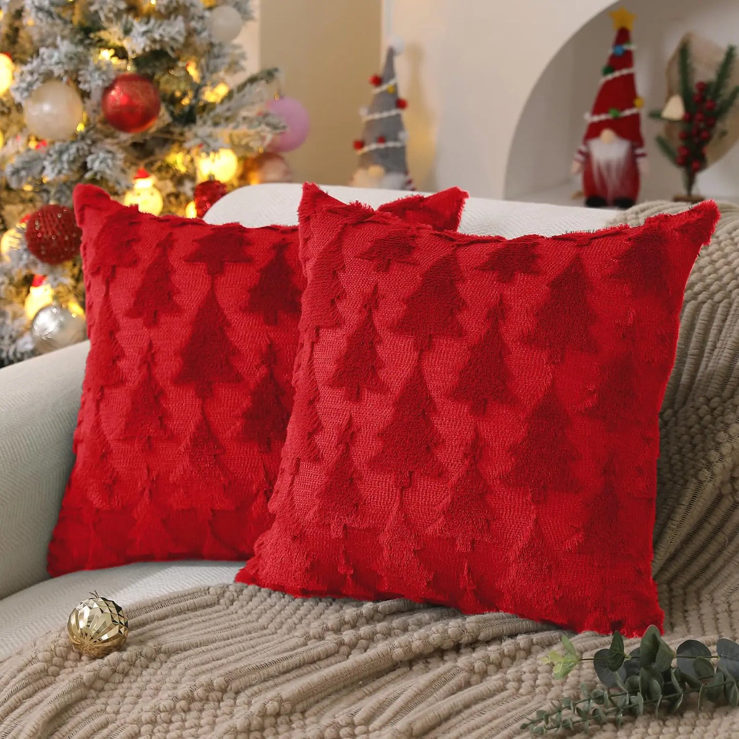 Christmas Tree Pillow Covers 18x18 inch Set of 2 The Luxe Loft