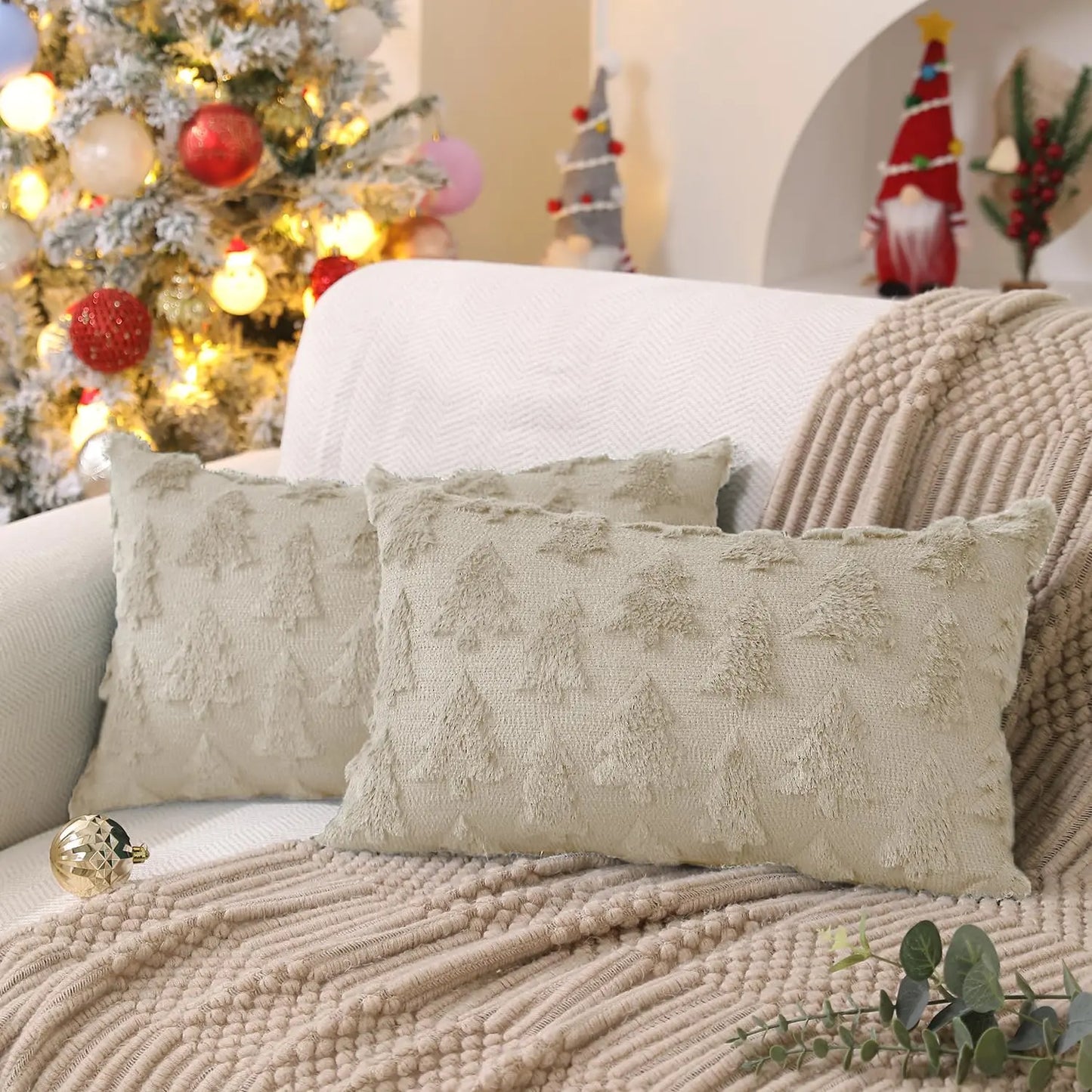 Christmas Tree Pillow Covers 18x18 inch Set of 2 The Luxe Loft