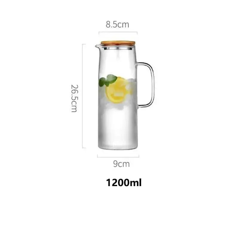 1.7L Glass Water Pitcher with Handle - The Luxe Loft