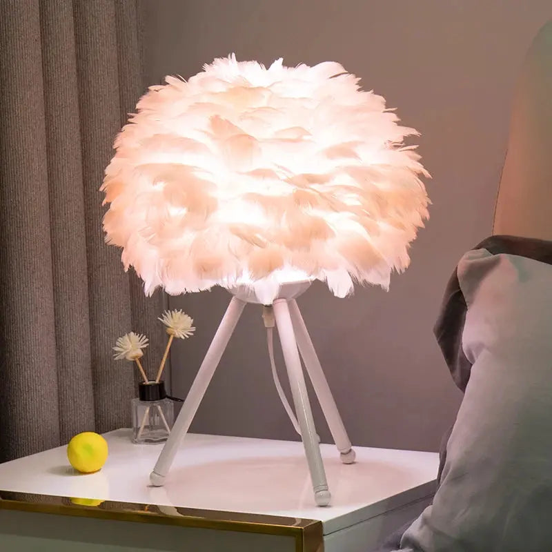 Feather Bedroom Table Lamp theluxeloft