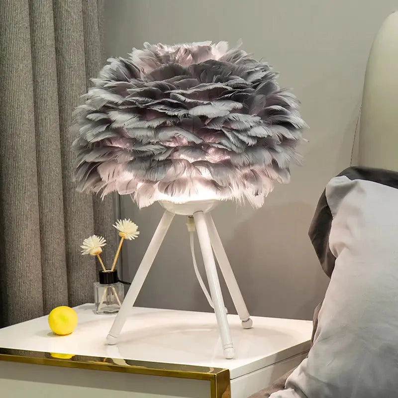 Feather Bedroom Table Lamp theluxeloft