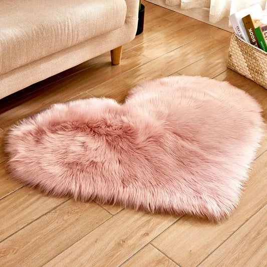 Heart Shape Fluffy Mat theluxeloft