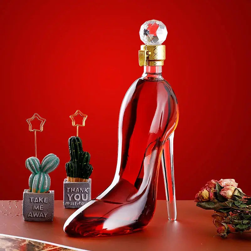 Luxurious Crystal 350/750ML High Heels Shape Decanter theluxeloft