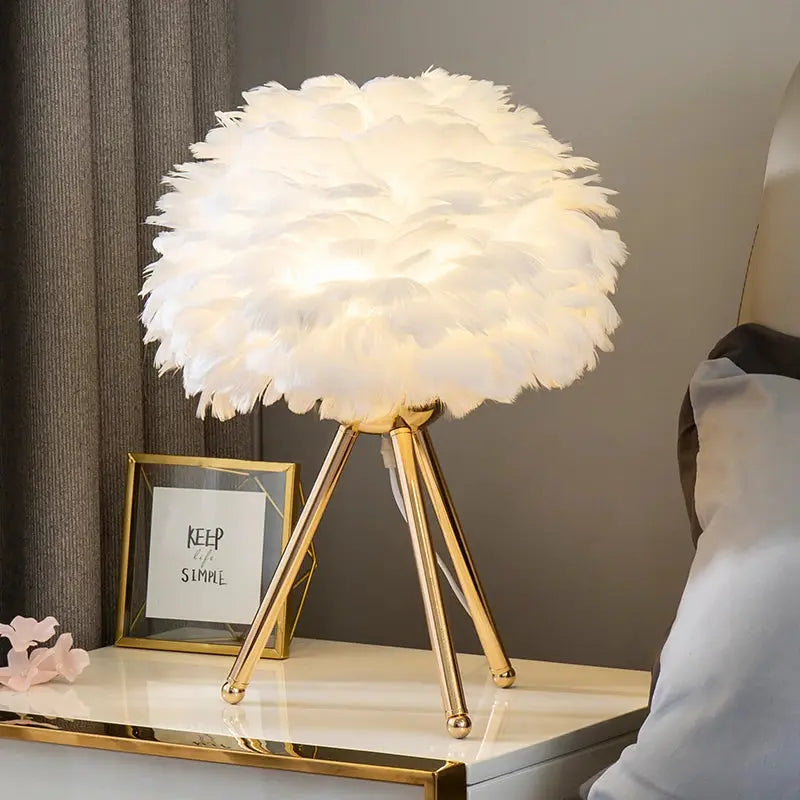 Feather Bedroom Table Lamp theluxeloft