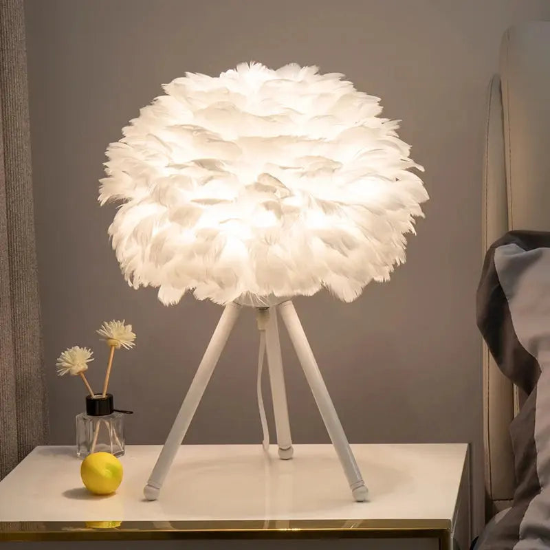 Feather Bedroom Table Lamp theluxeloft