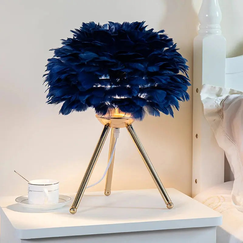 Feather Bedroom Table Lamp theluxeloft