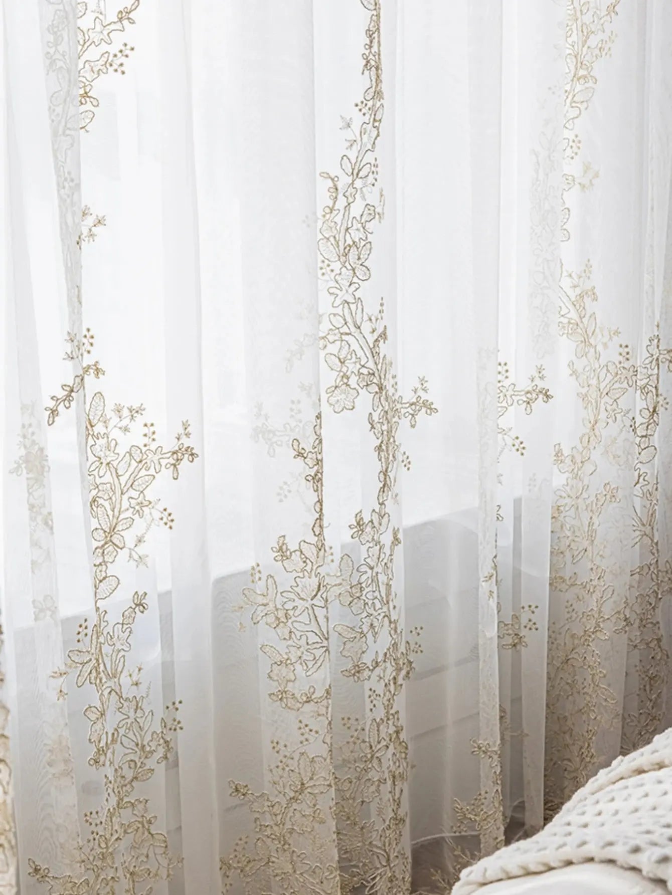 Embroidered White Curtains The Luxe Loft