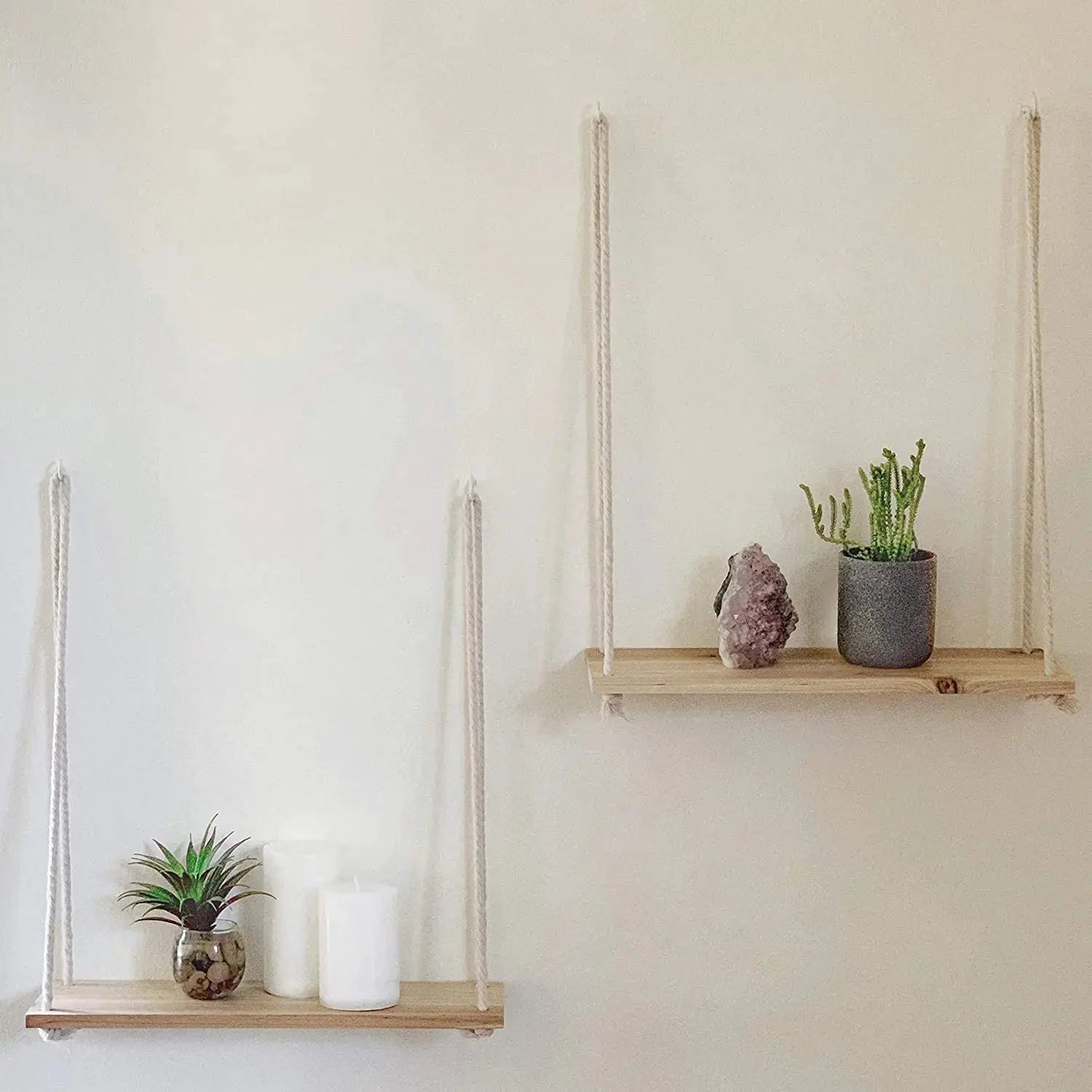 Premium Wood Swing Floating Shelves theluxeloft