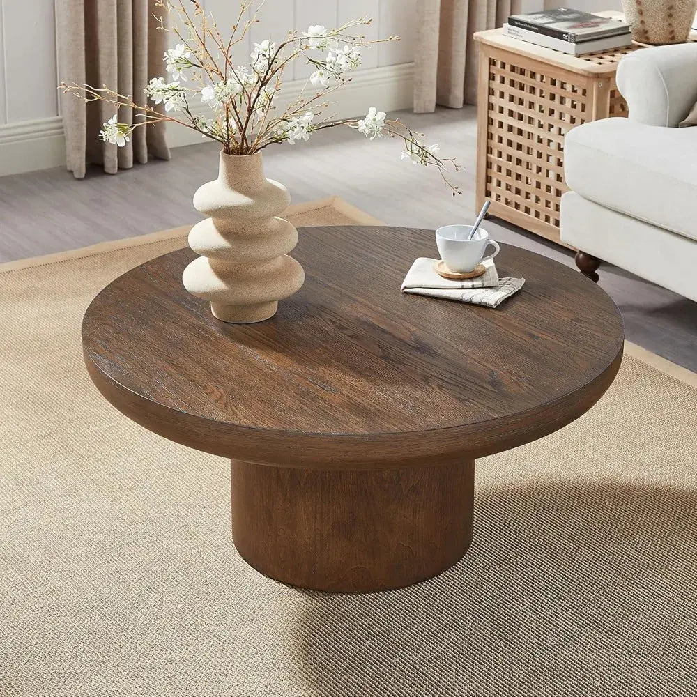 Round Wood Coffee Table The Luxe Loft