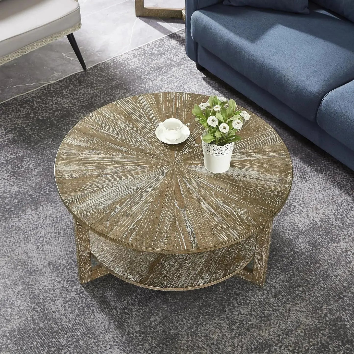 Wood Round Coffee Table The Luxe Loft