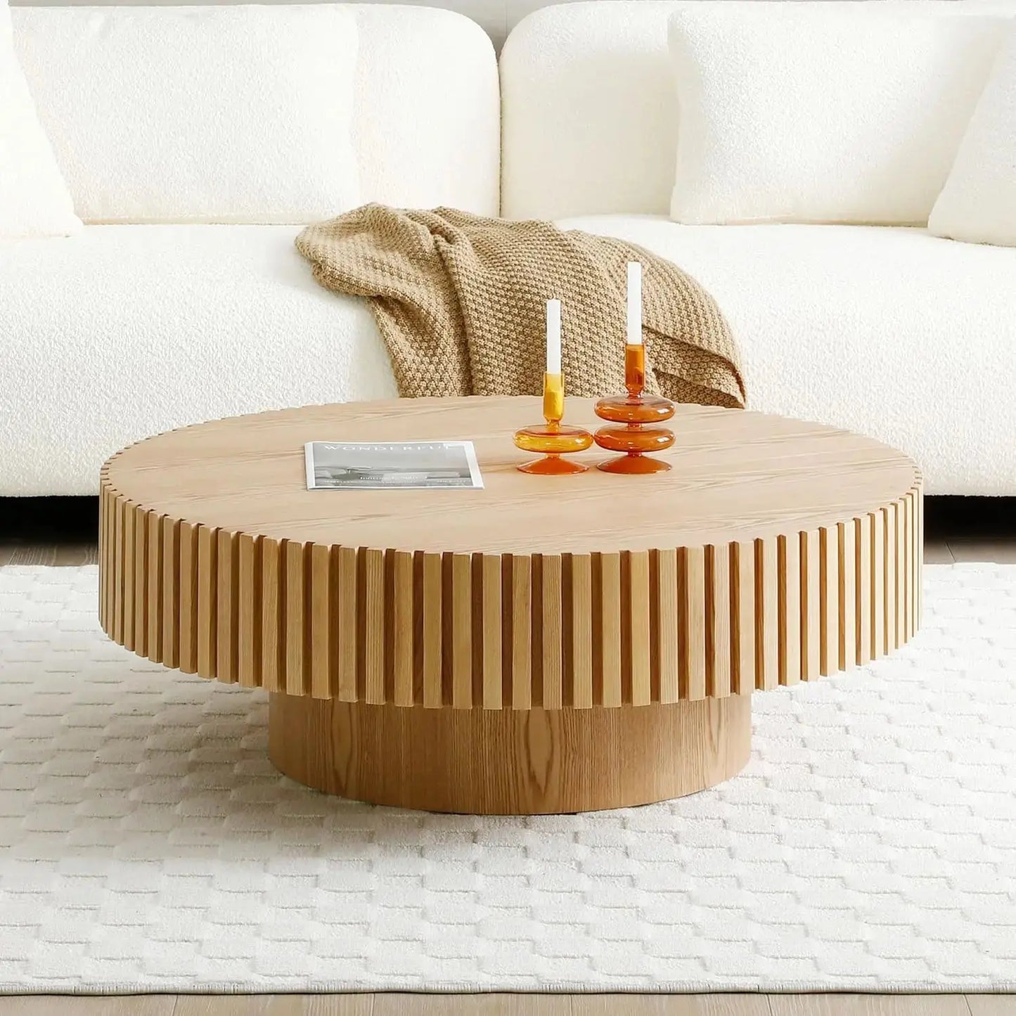 Round Wood Coffee Table The Luxe Loft