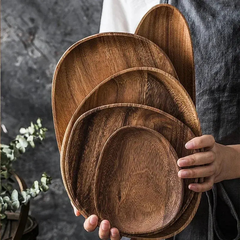 Whole Wood Irregular Tableware Set theluxeloft