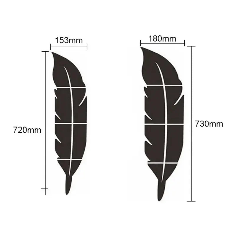 DIY Feather Plume 3D Mirror Wall Sticker theluxeloft