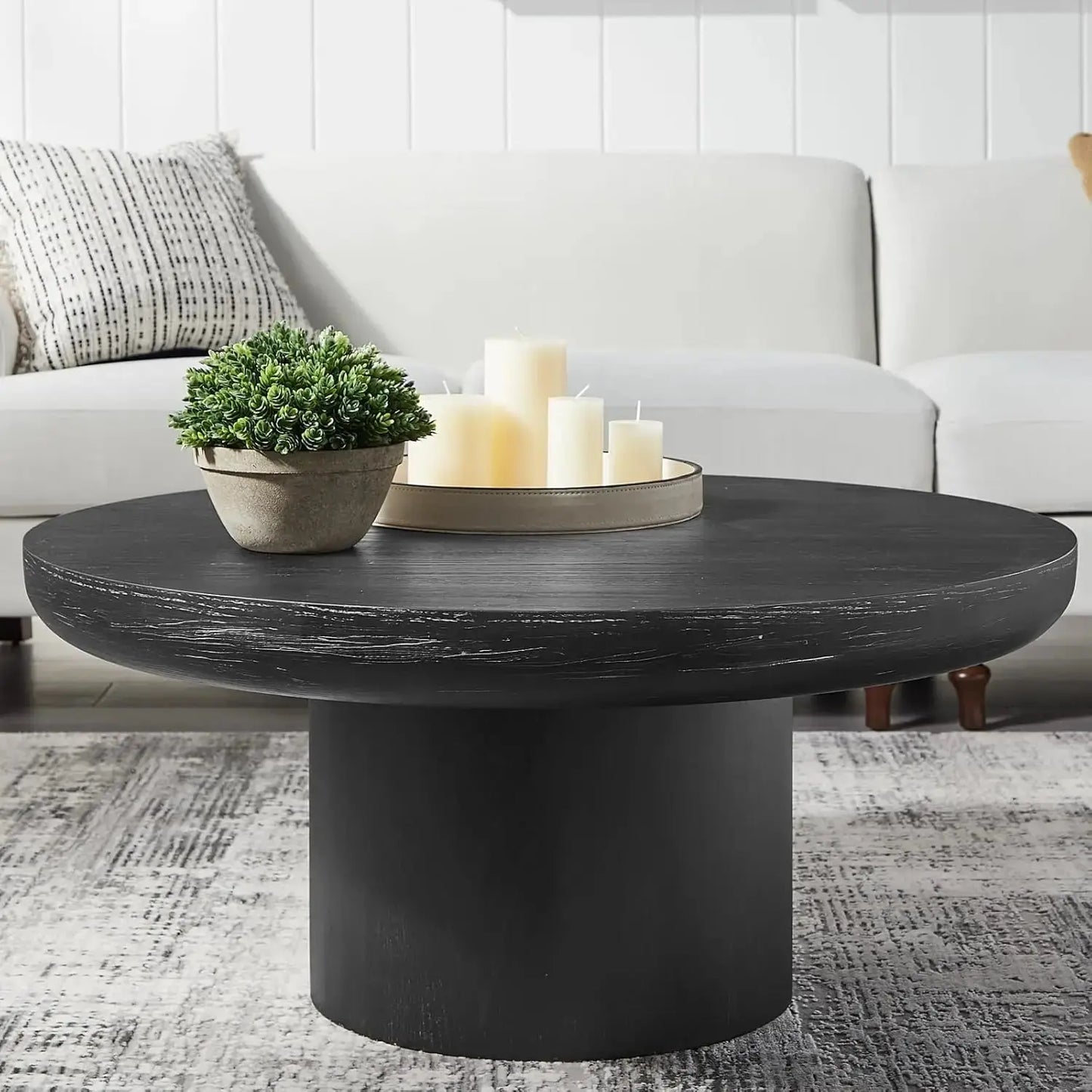 Round Wood Coffee Table The Luxe Loft