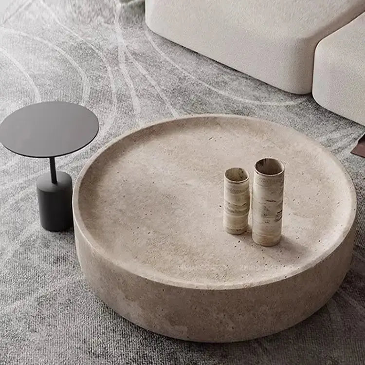 Wabi Sand wind travertine coffee table The Luxe Loft