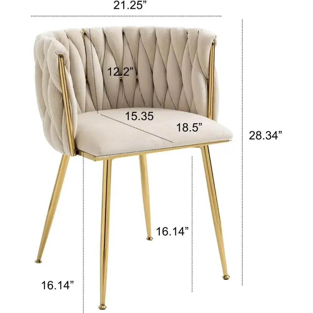 Modern Velvet Dining Chair with Gold Metal Legs, Set of 4 Luxury Tufted Dining Chairs for Living Room, Bedroom, Kitchen The Luxe Loft