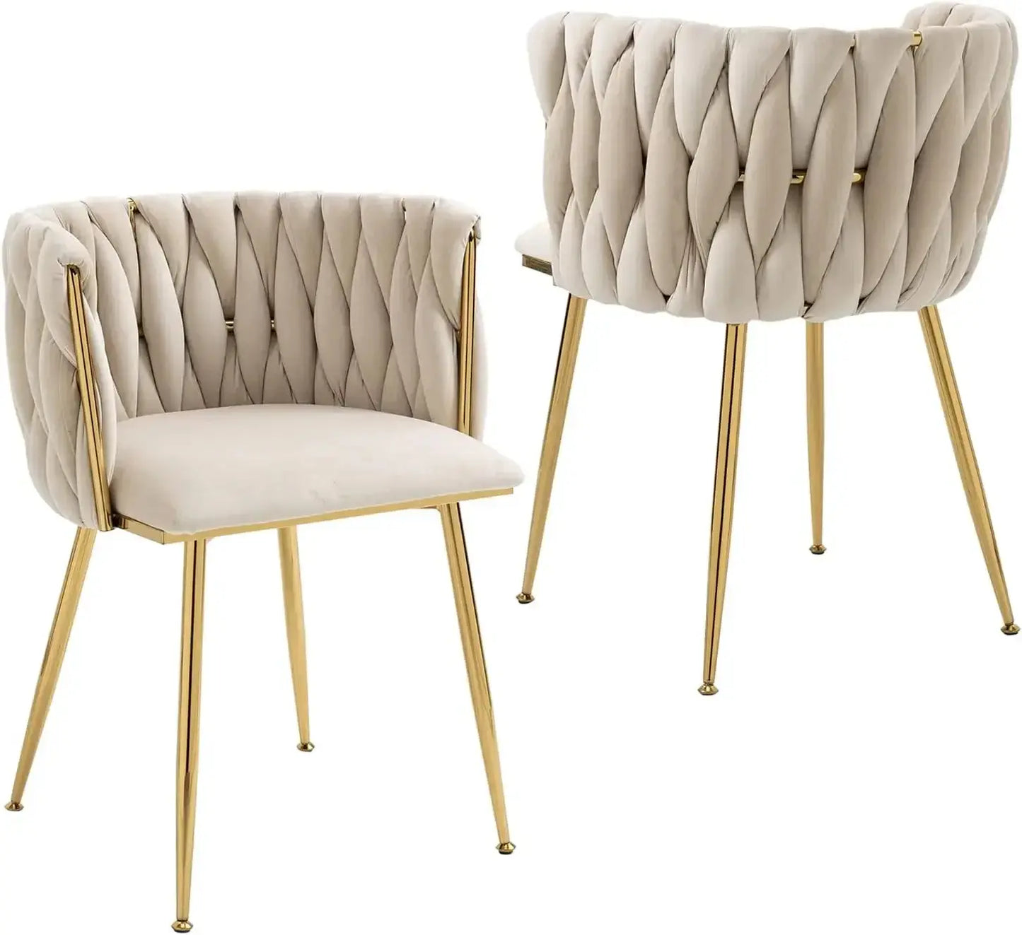 Modern Velvet Dining Chair with Gold Metal Legs, Set of 4 Luxury Tufted Dining Chairs for Living Room, Bedroom, Kitchen The Luxe Loft